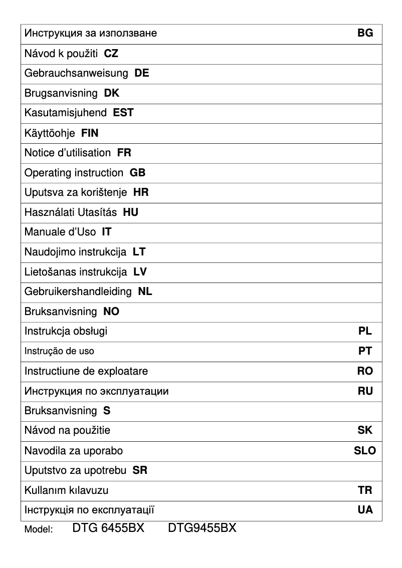Page 1 of the manual User Manual Gorenje DTG6455BX