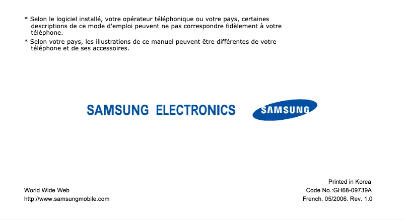 Page 1 of the manual User Manual Samsung SGH-X650