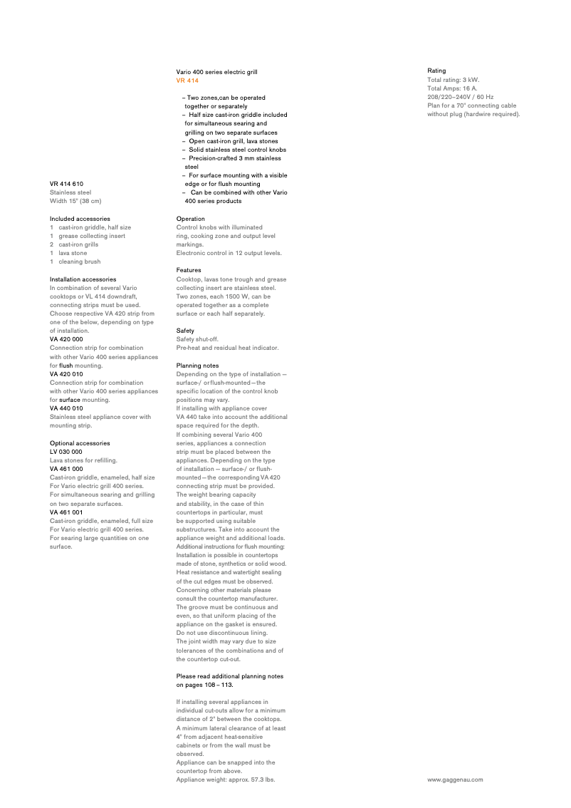 Image de la première page du manuel de l'appareil VR414610