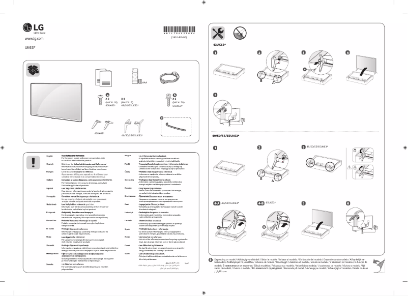 First page image of the manual for 43UK6300LLB