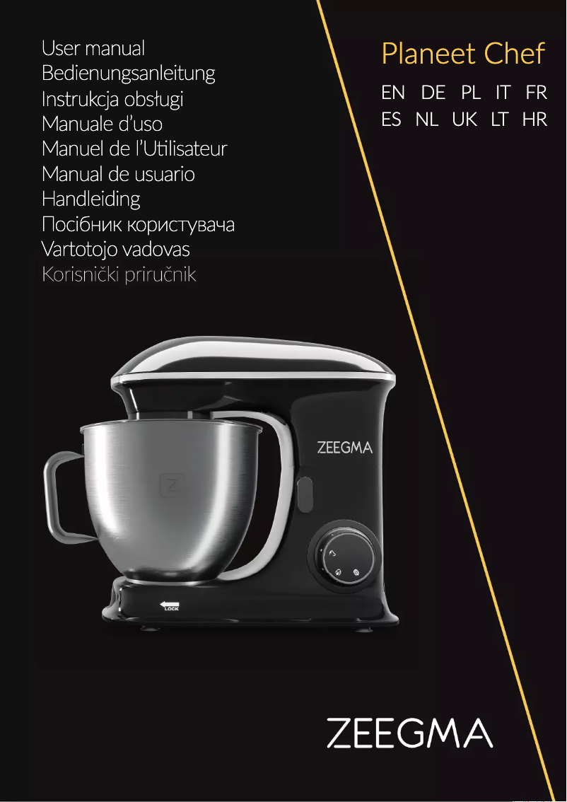 Page 1 of the manual User Manual Zeegma Planeet Chef