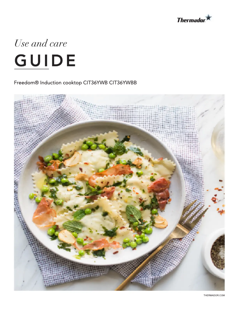 Page 1 of the manual Use and Maintenance Manual Thermador CIT36YWB