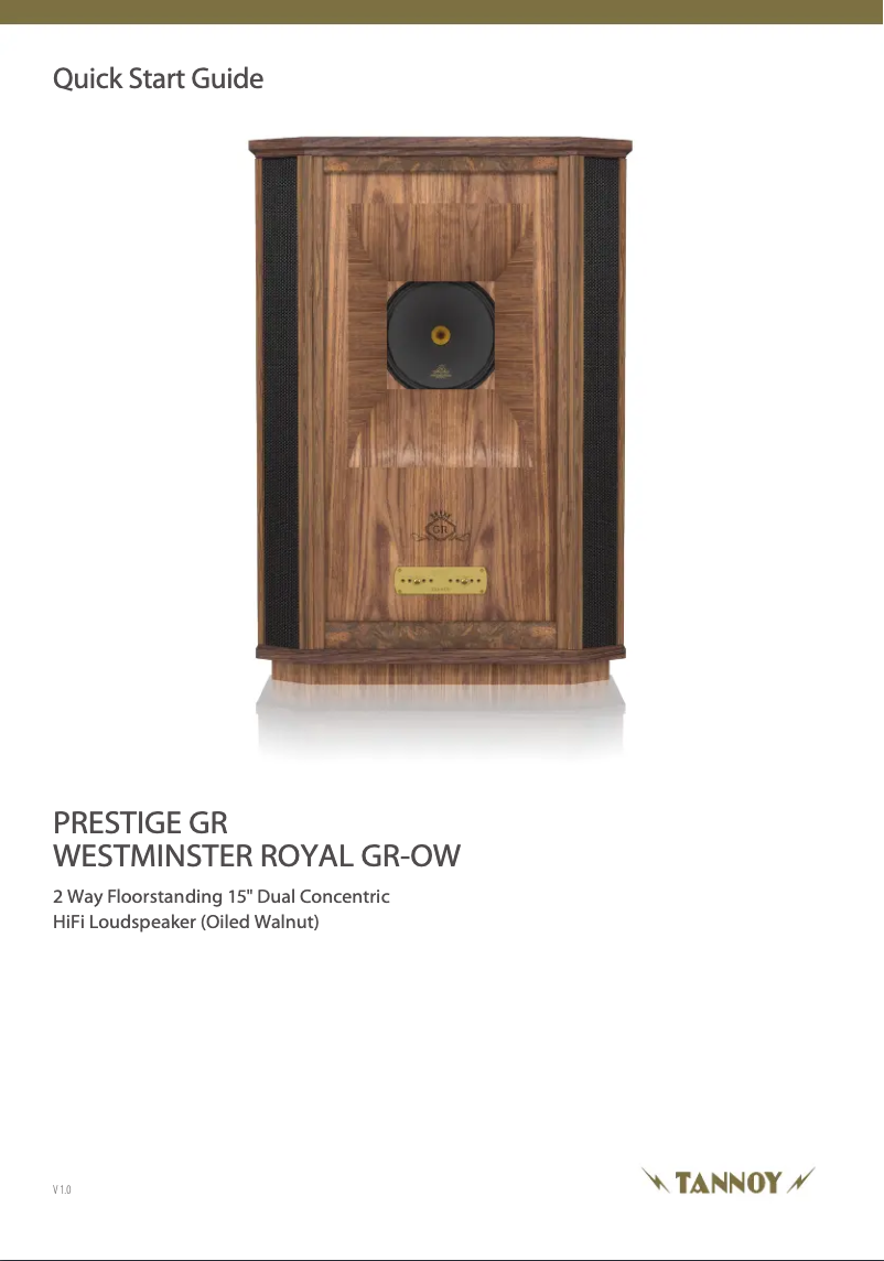 First page image of the manual for Westminster Royal GR-OW