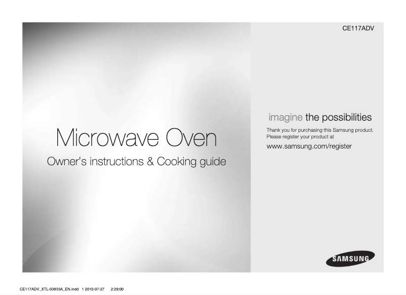 Page 1 of the manual User Manual Samsung CE117ADV-X