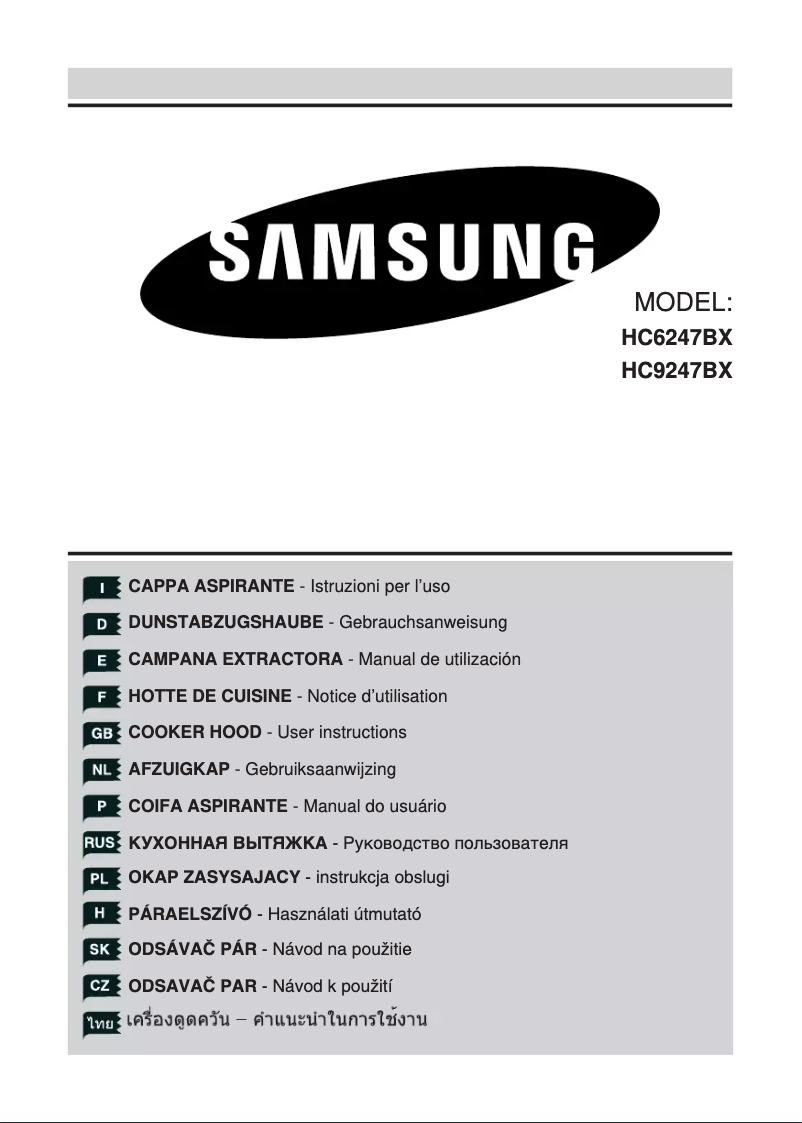 Page 1 of the manual User Manual Samsung HC9247BX