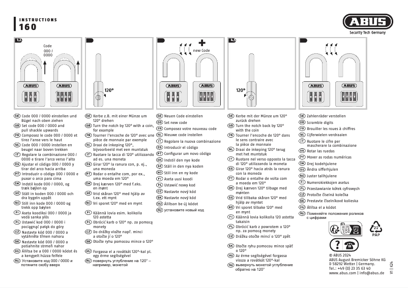 Image de la première page du manuel de l'appareil 160er