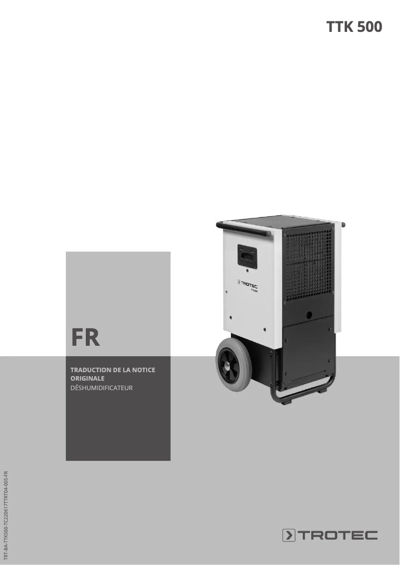 First page image of the manual for TTK 500