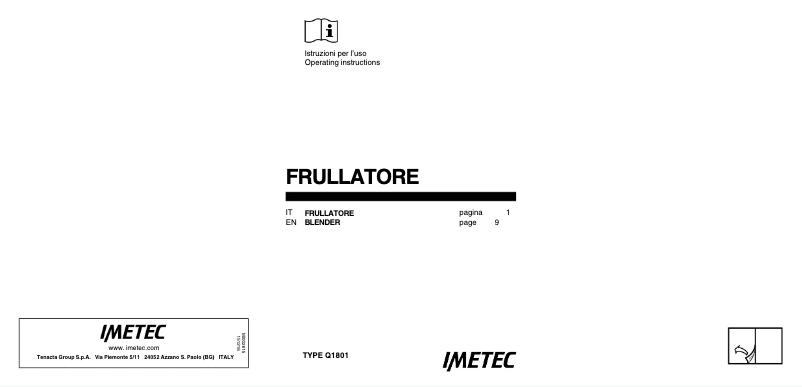 First page image of the manual for PB 100