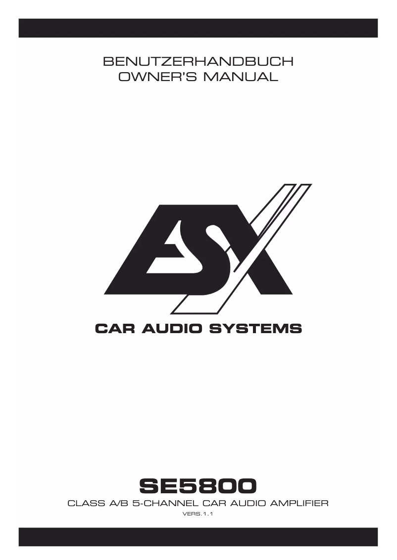 Page 1 of the manual User Manual ESX SE 5800