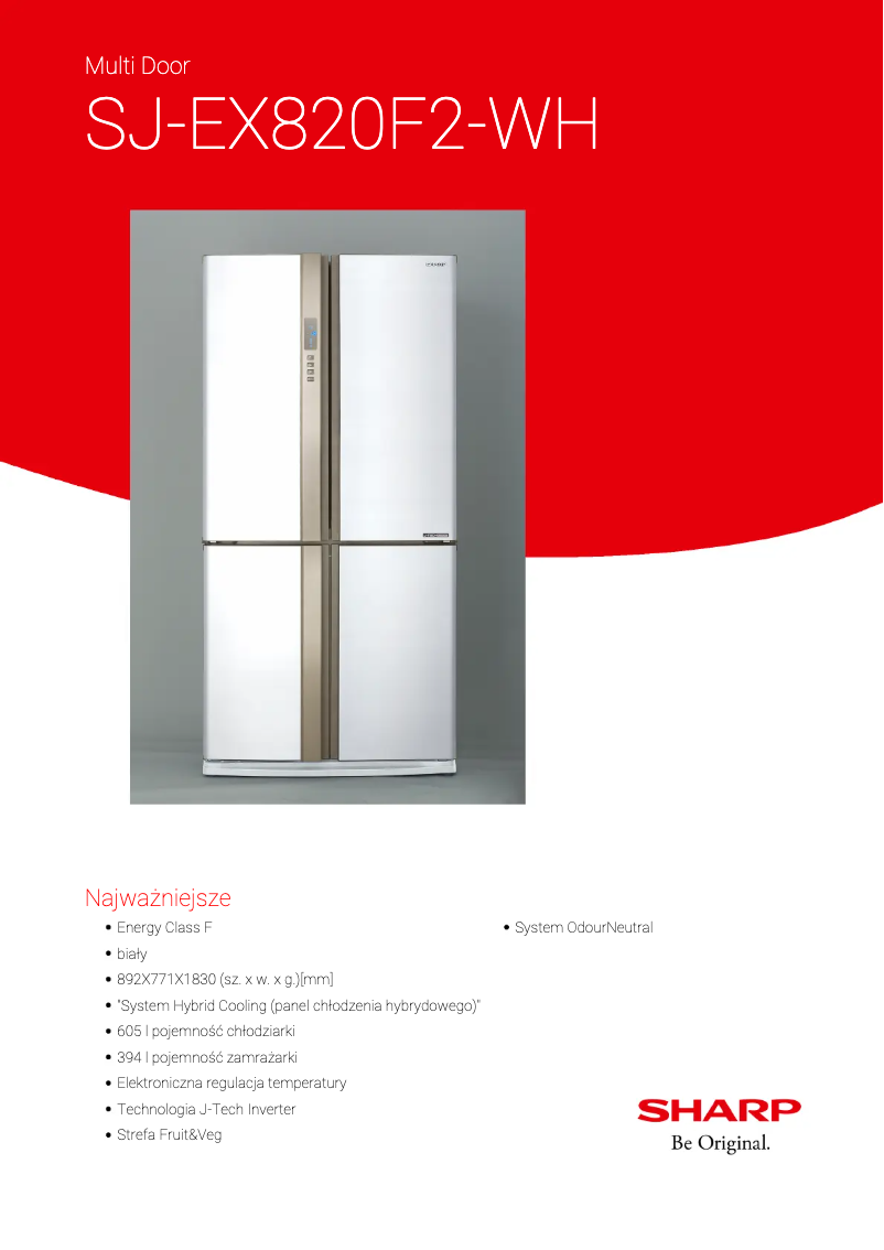 First page image of the manual for SJ-EX820F2