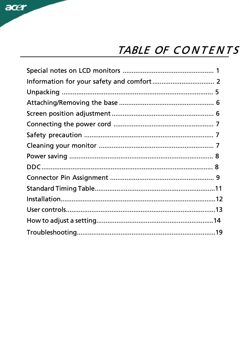 First page image of the manual for P193W