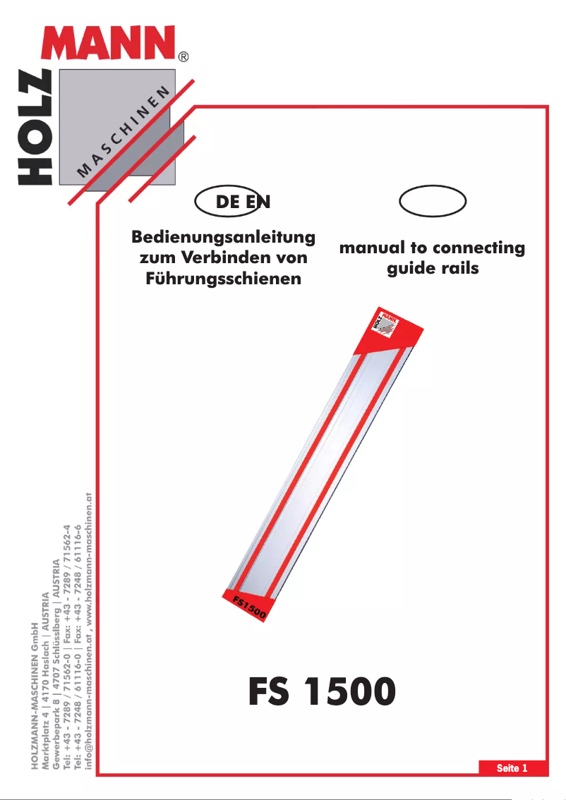 Page 1 of the manual User Manual Holzmann FS 1500