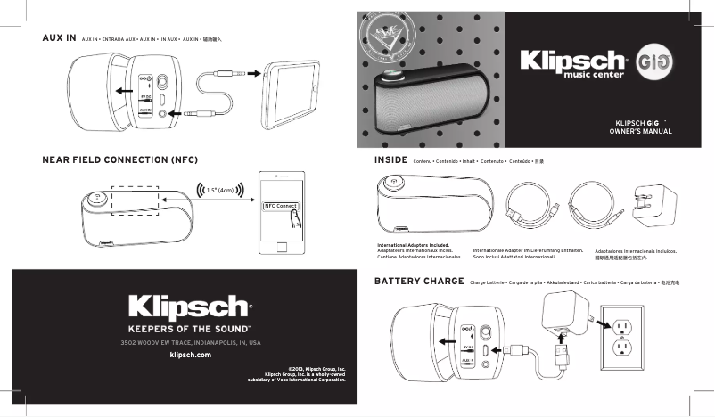 Page 1 of the manual User Manual Klipsch GiG
