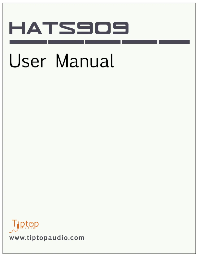 First page image of the manual for HATS909