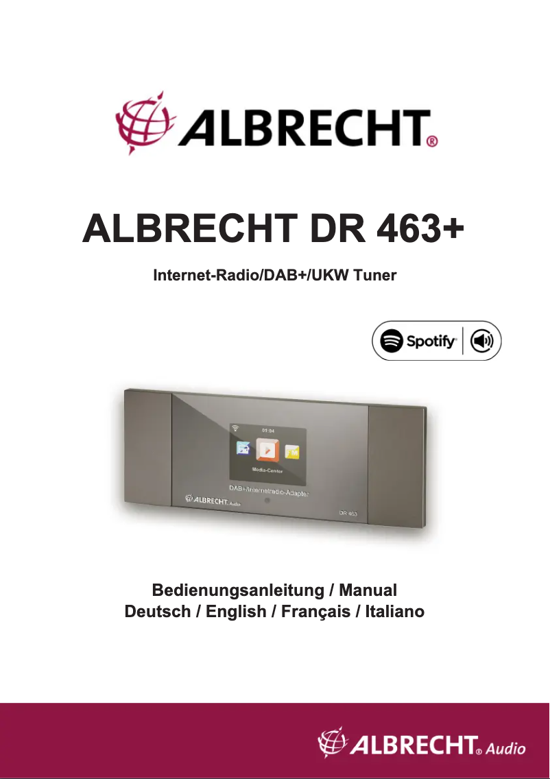 First page image of the manual for DR-463