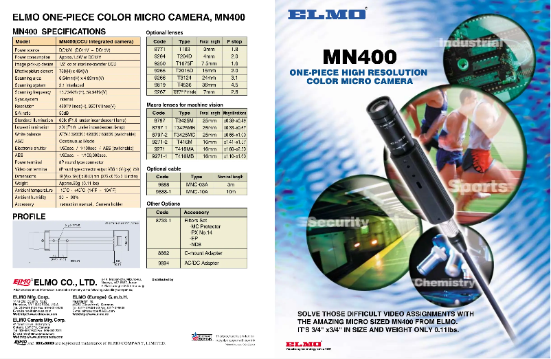 First page image of the manual for MN400