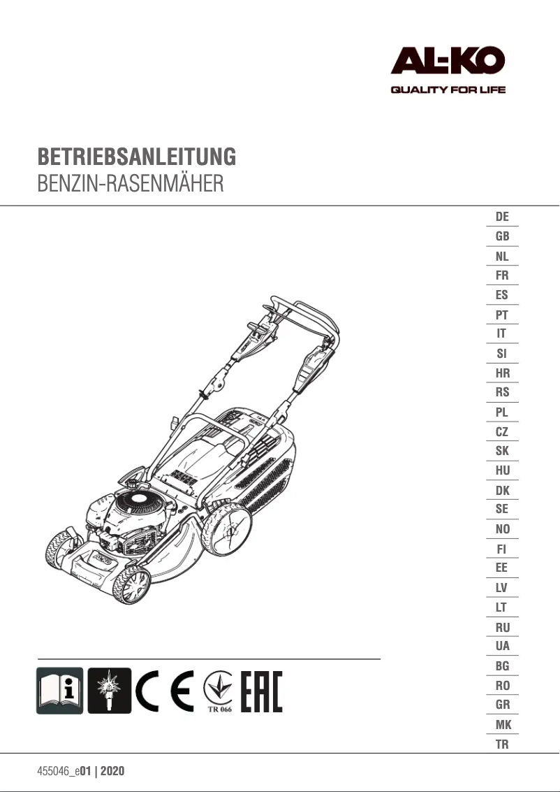Page 1 of the manual User Manual AL-KO Premium 520 VS-B