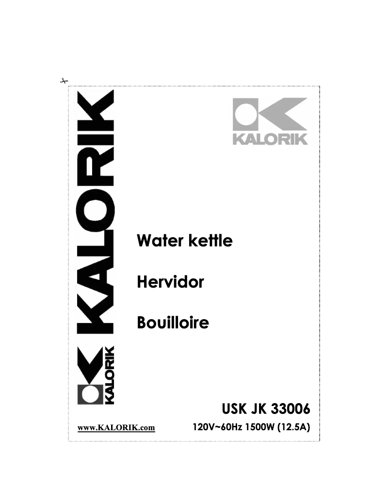 First page image of the manual for JK-33006