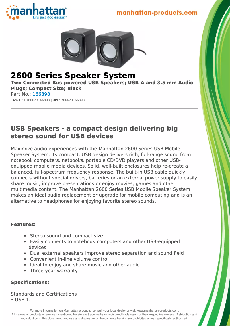 First page image of the manual for 166898