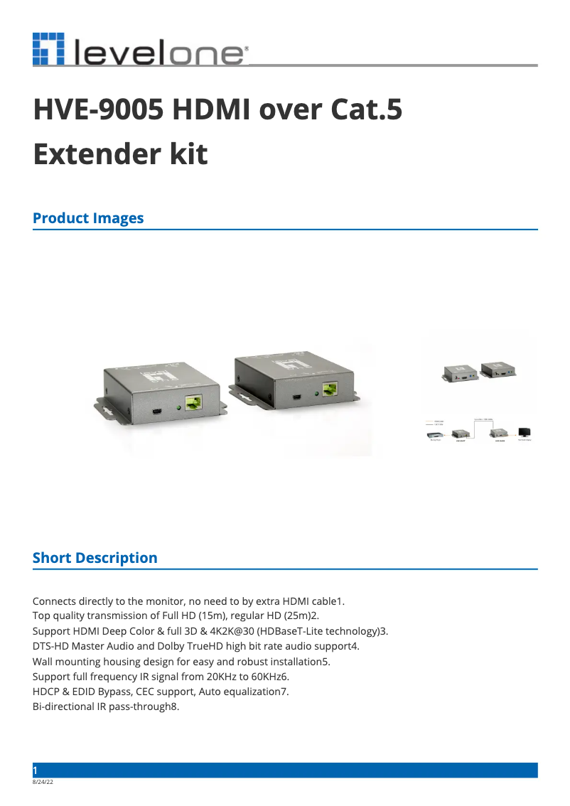 First page image of the manual for HVE-9005