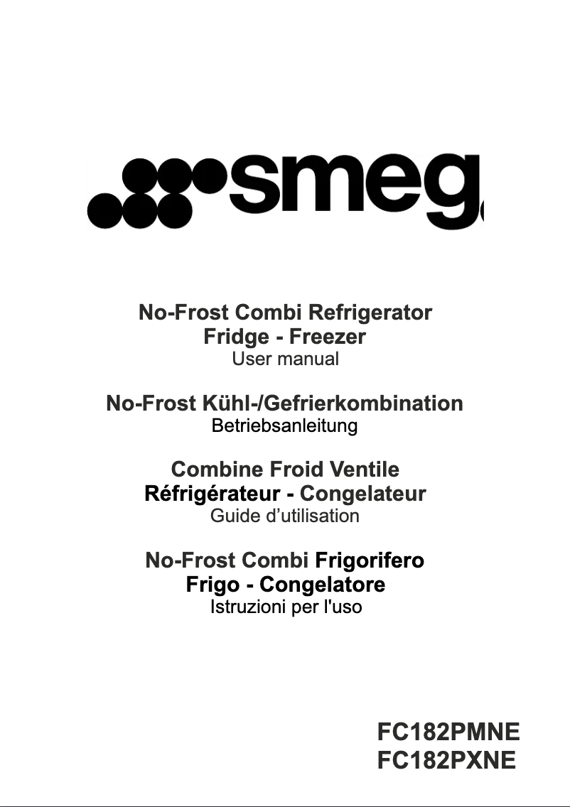 Page 1 of the manual Instruction Manual Smeg FC182PMNE
