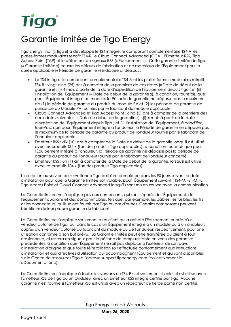Page 1 of the manual Installation Guide Tigo RSS Signal Detector