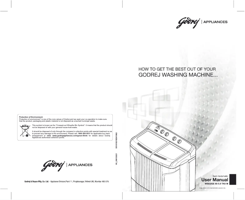 Page 1 of the manual User Manual Godrej WSEDGE 80 5.0 TN3 M