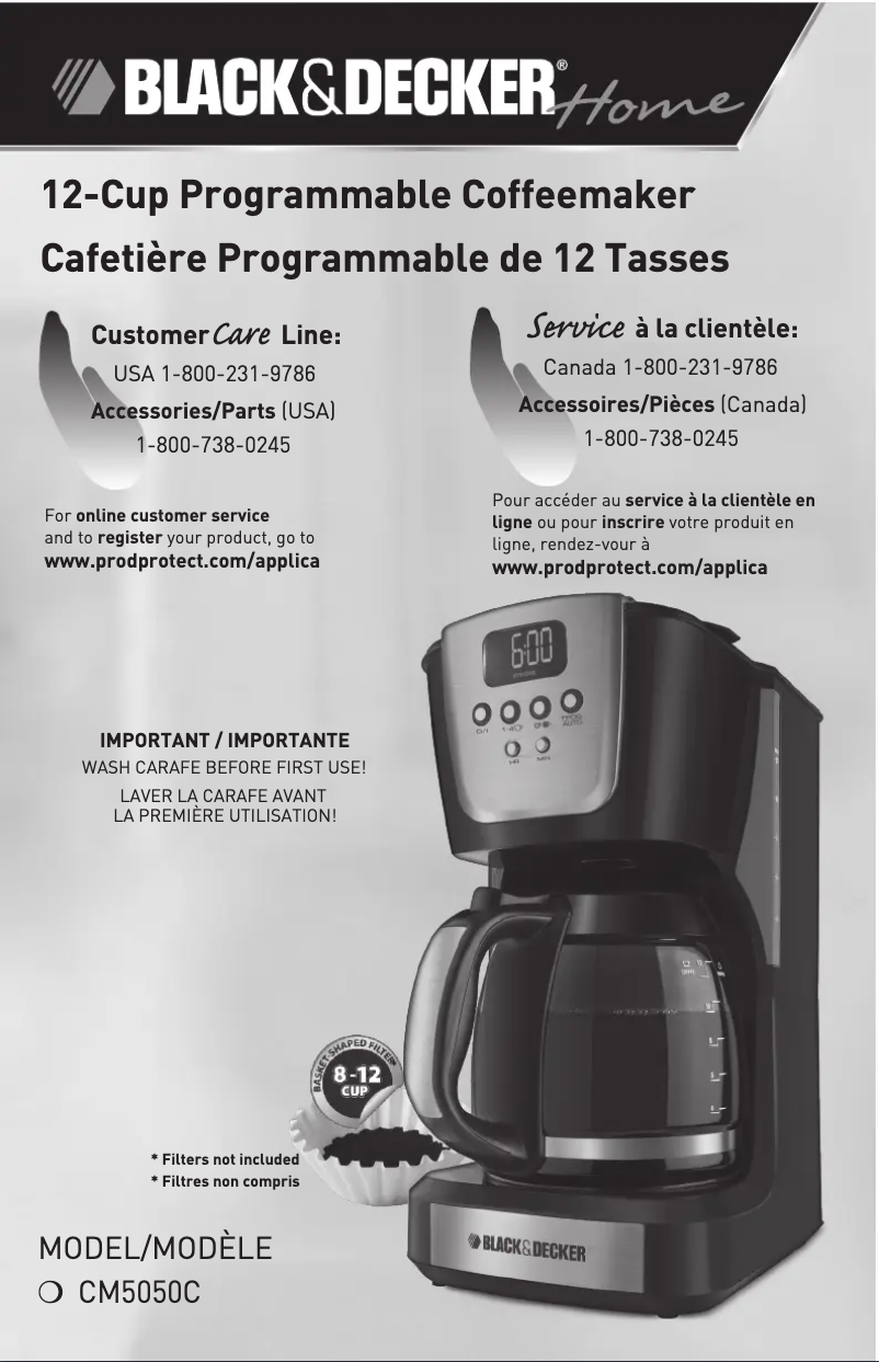 Page 1 of the manual User Manual Black & Decker CM5050C