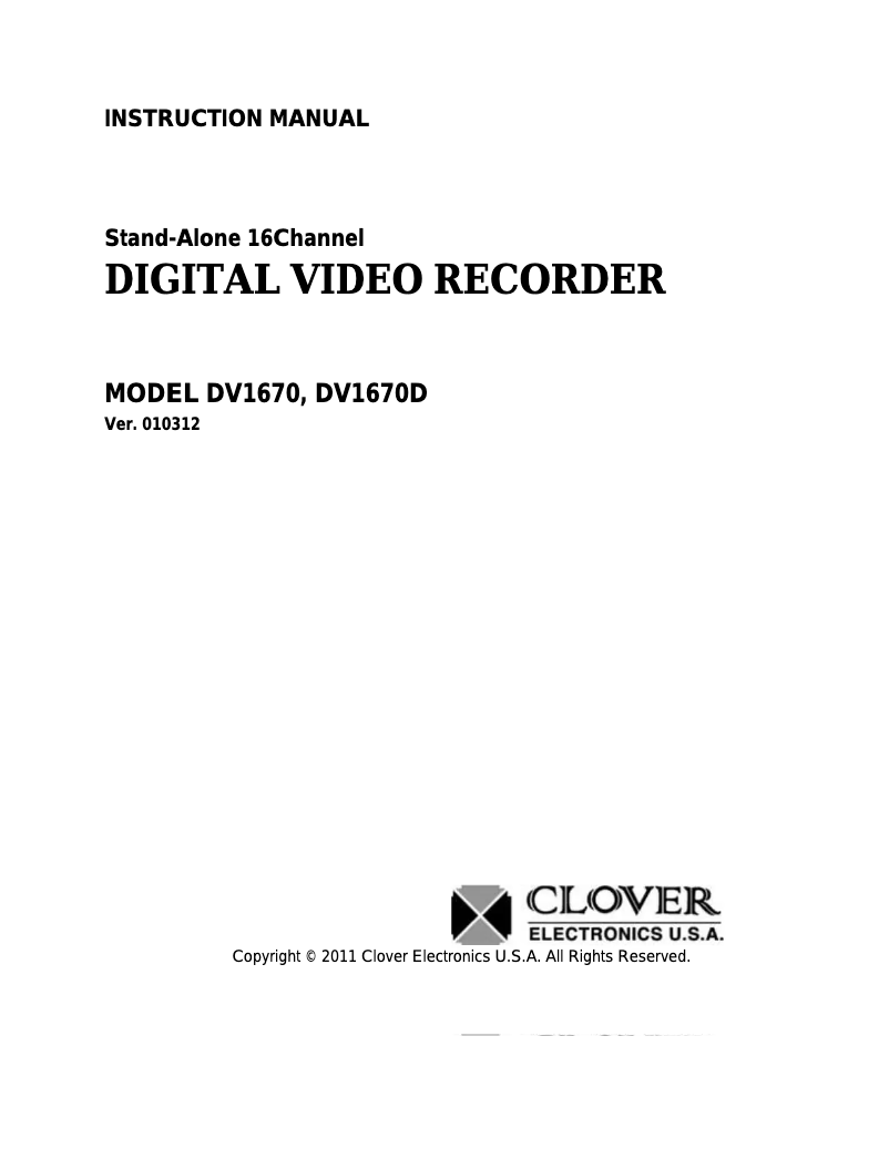 First page image of the manual for DV1670D