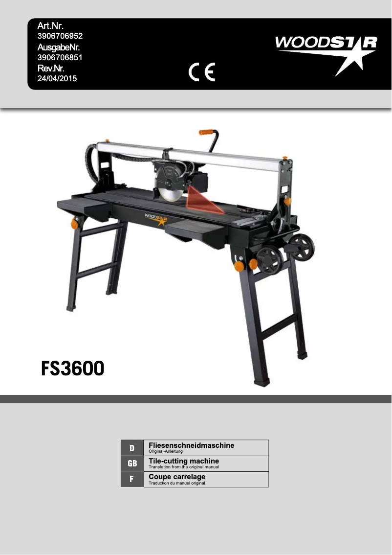 First page image of the manual for FS3600