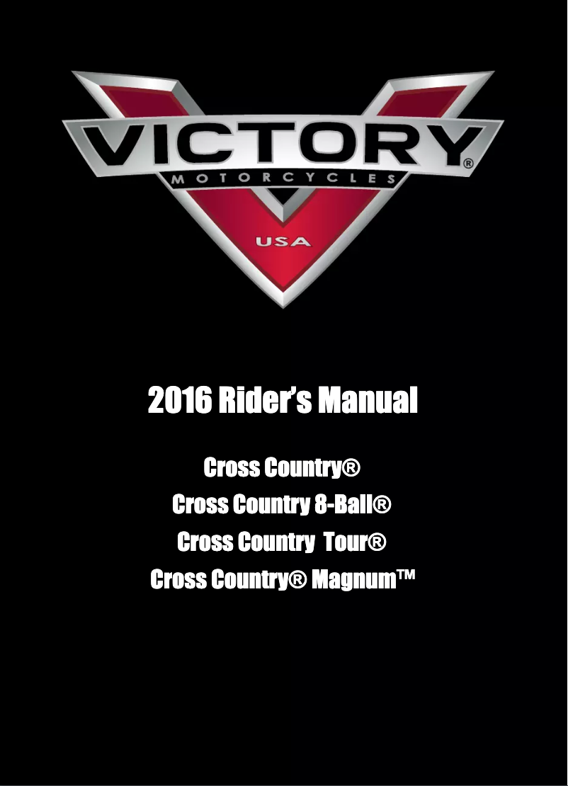 Page 1 of the manual User Manual Victory Cross Country 8-Ball (2016)