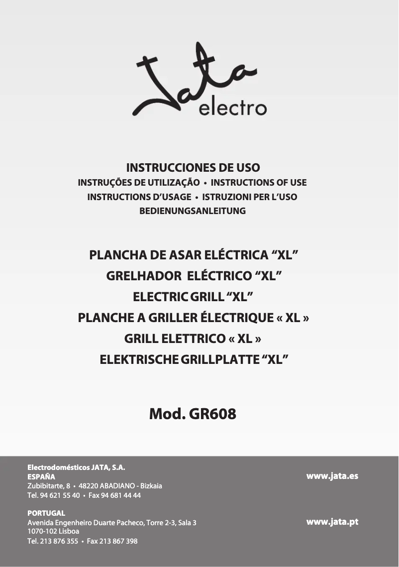 First page image of the manual for GR608