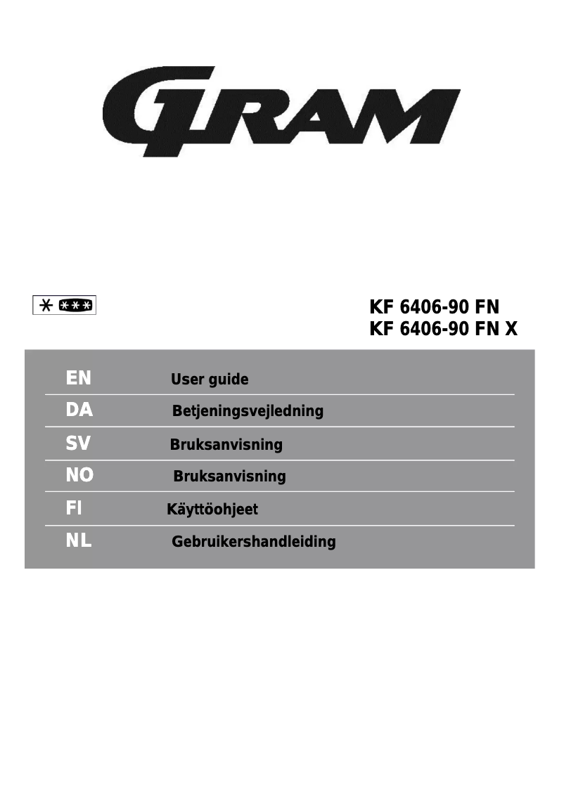 Page 1 of the manual User Manual Gram KF 6406-90 FN X