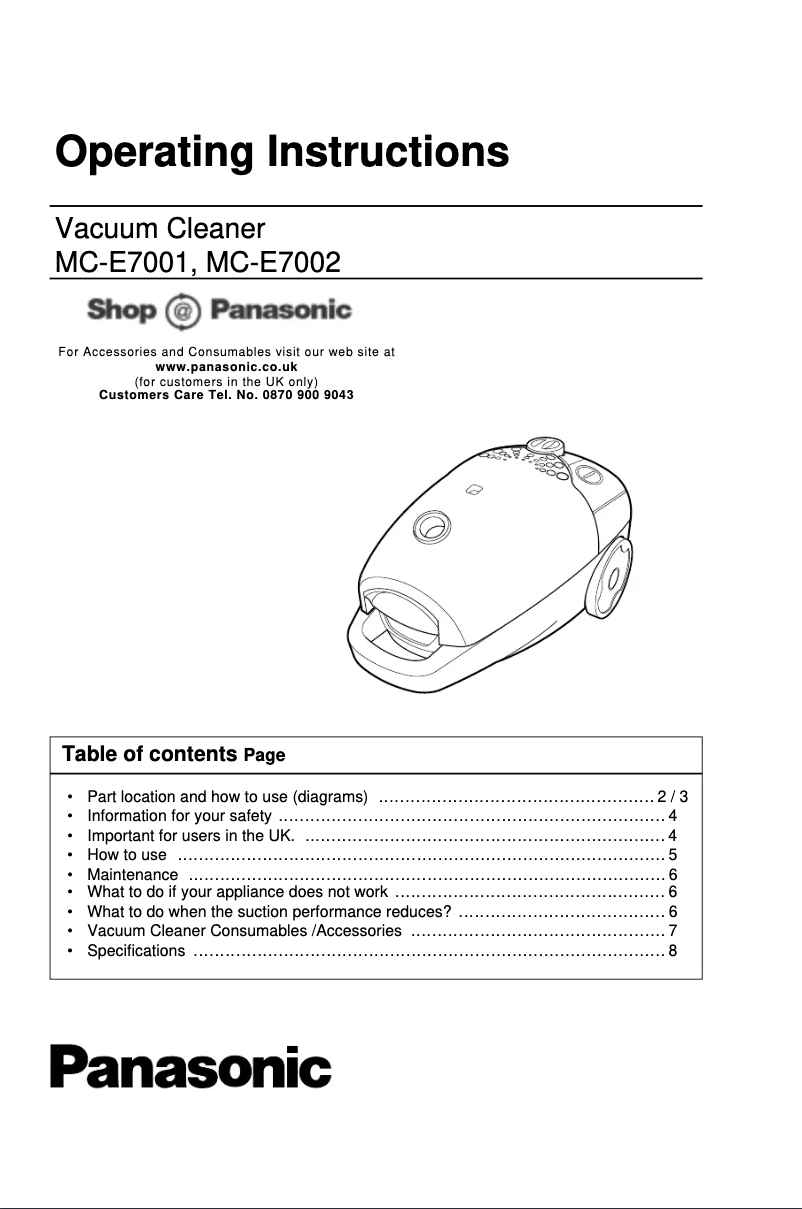 First page image of the manual for MC-E7002