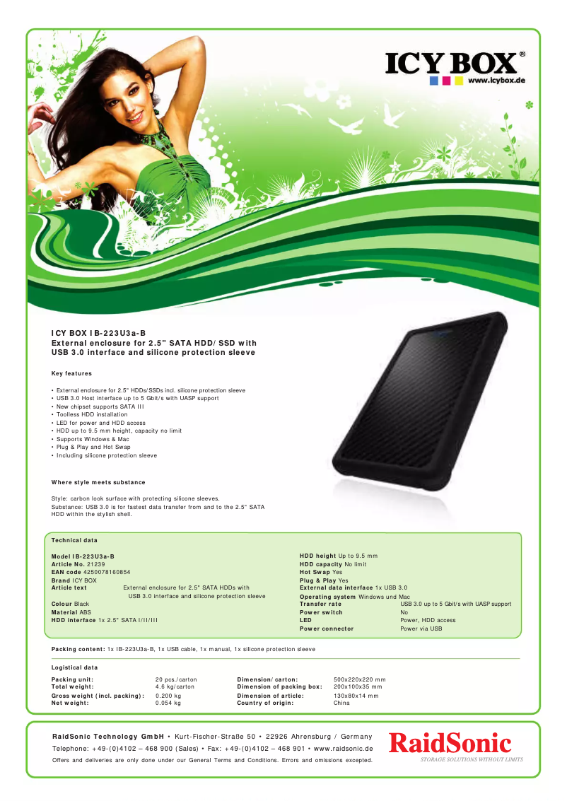 First page image of the manual for IB-223U3A-B