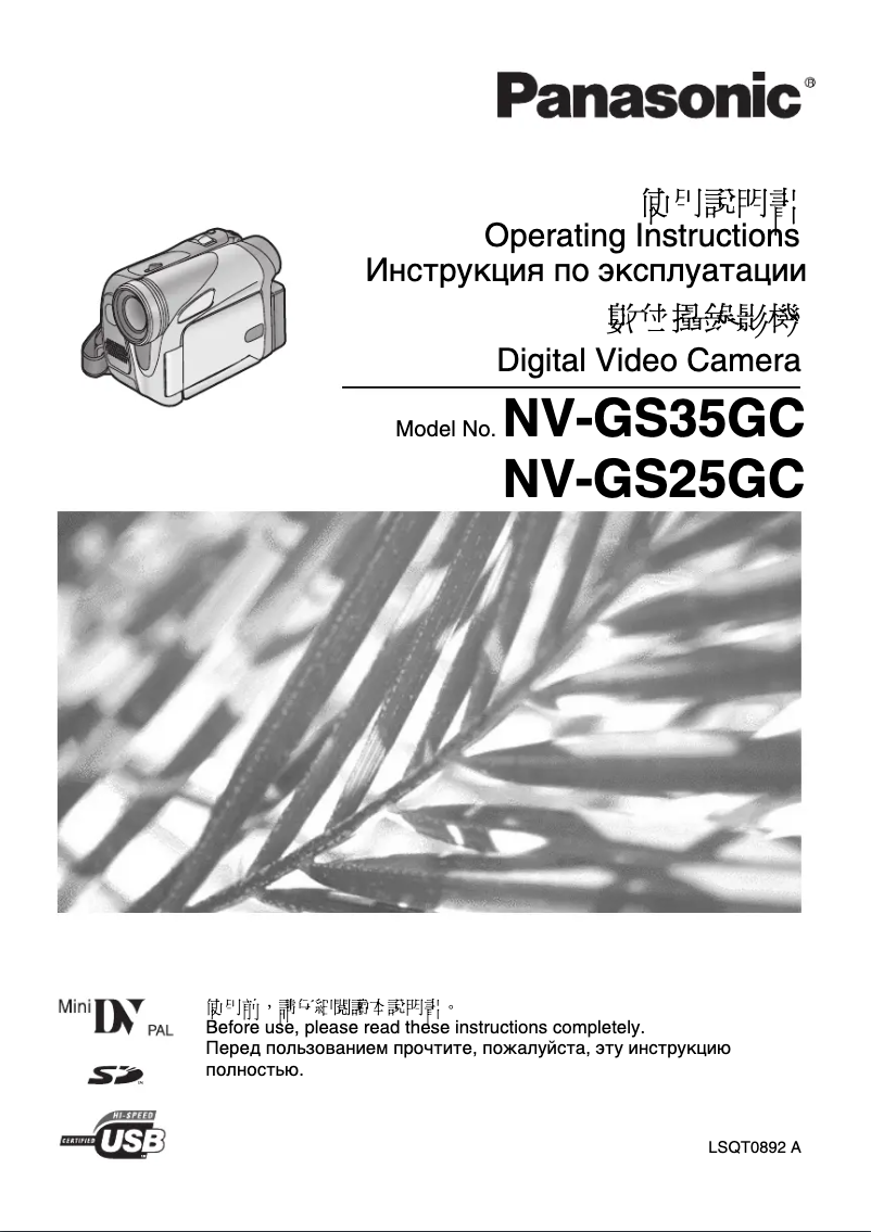 First page image of the manual for NV-GS25