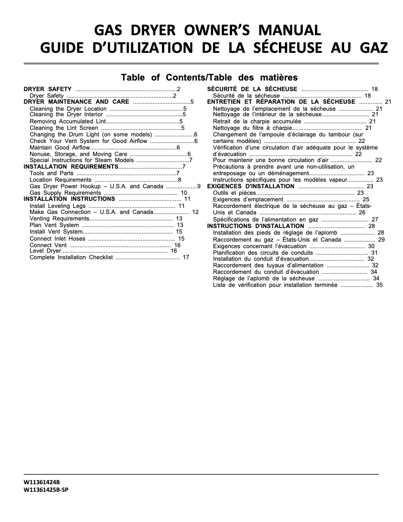 Page 1 of the manual Warranty Information Maytag MGD5630MBK
