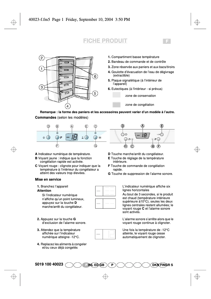 Page 1 of the manual User Manual Whirlpool AFG 372 H