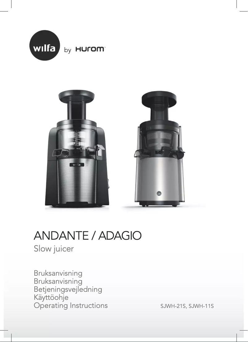 First page image of the manual for Adagio SJWH-11S