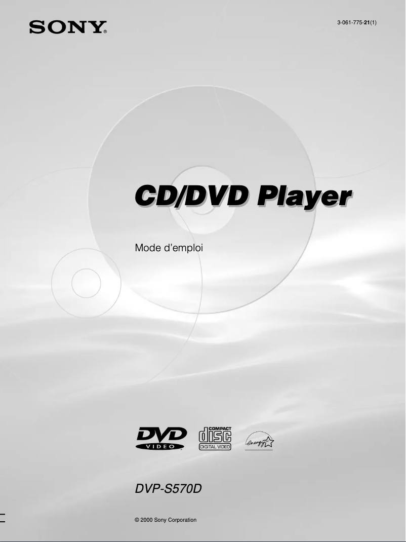 First page image of the manual for DVP-S570D