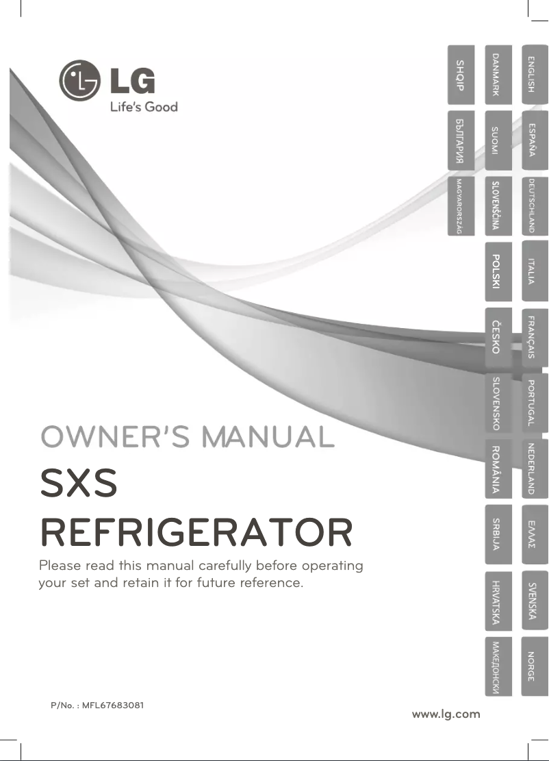 First page image of the manual for GSL325SWYV