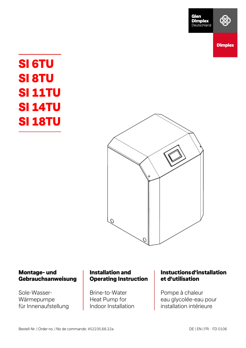 First page image of the manual for SI 11TU