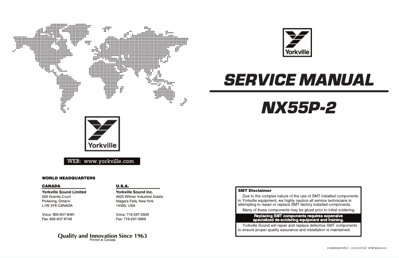 Page 1 de la notice Manuel utilisateur Yorkville NX55P