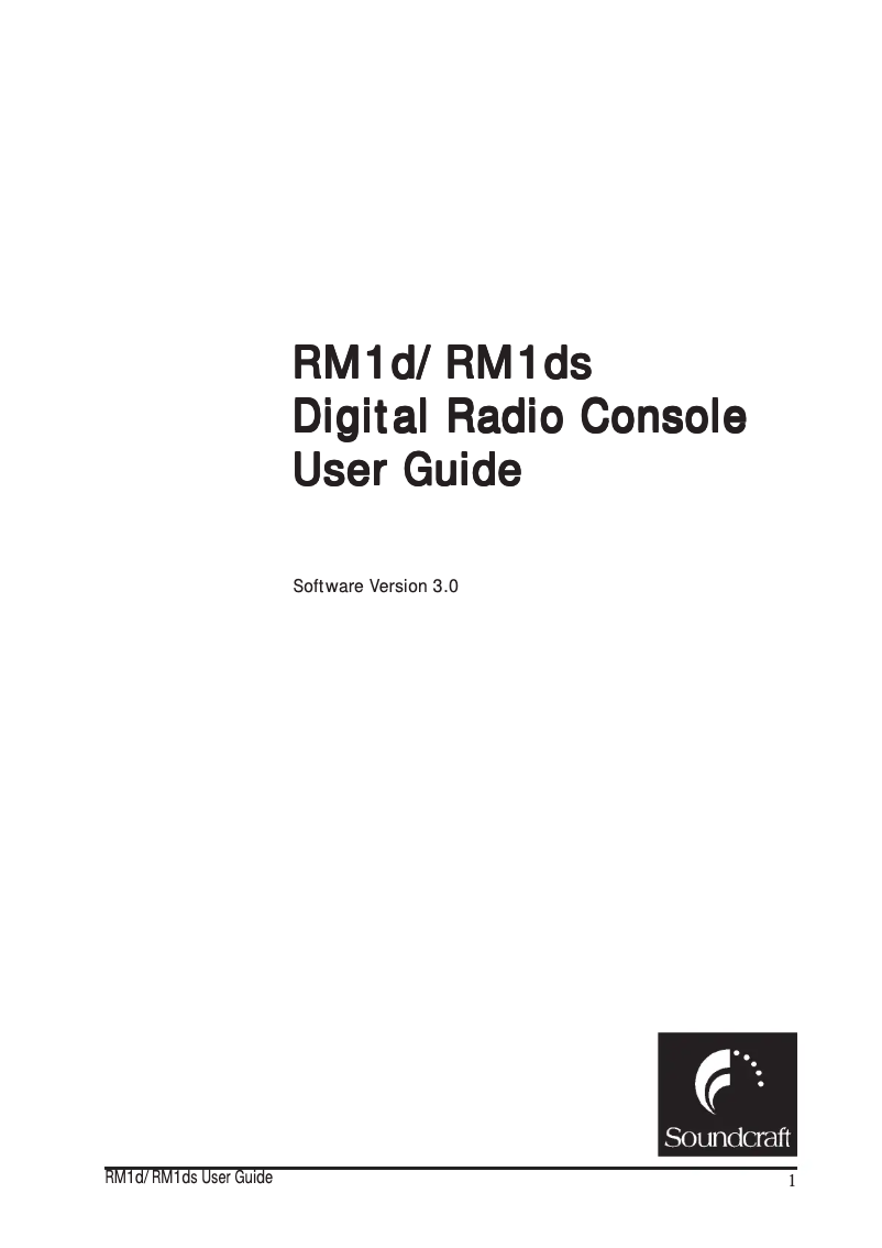First page image of the manual for RM1ds