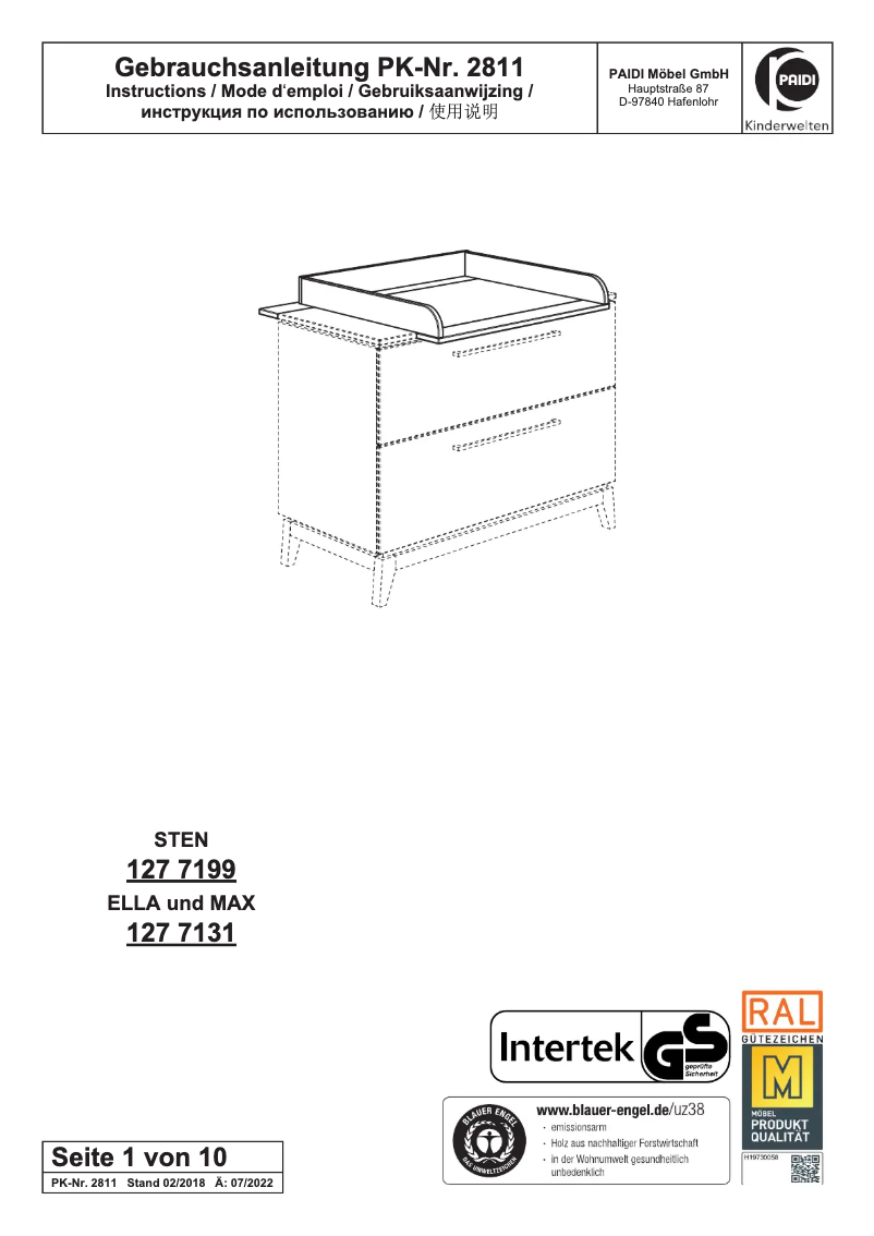 First page image of the manual for Sten