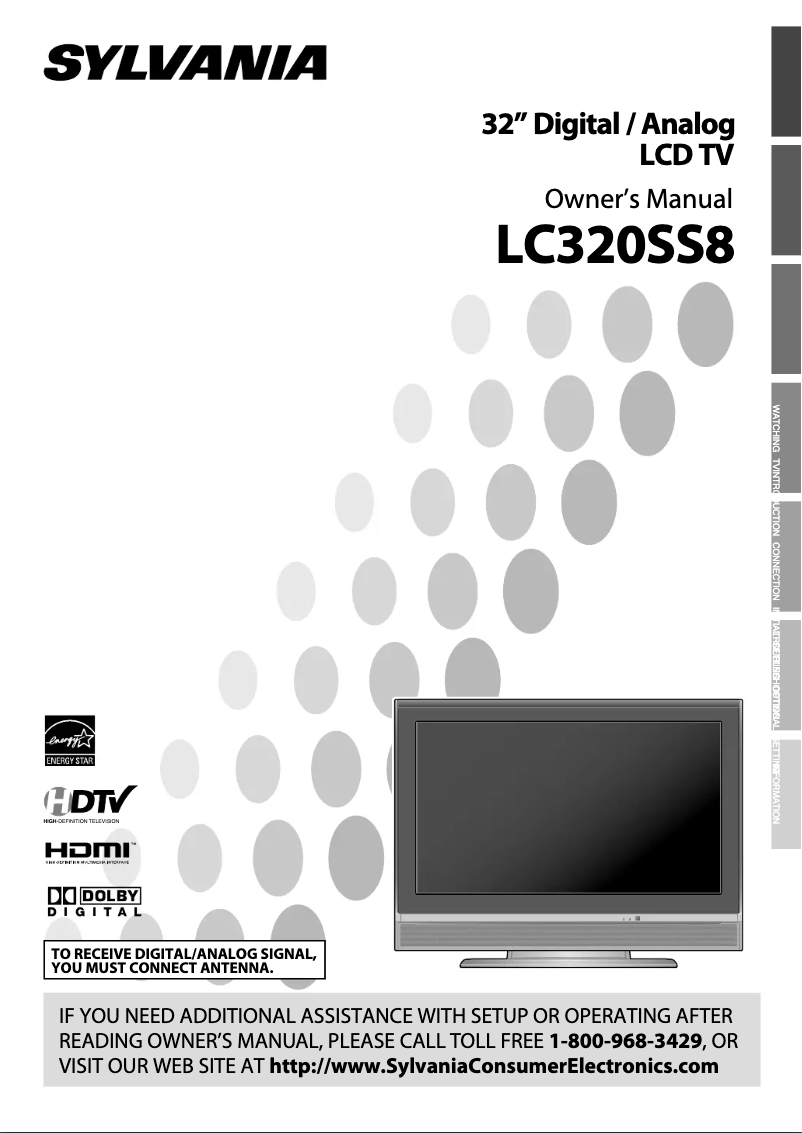 Page 1 of the manual User Manual Sylvania LC320SS8