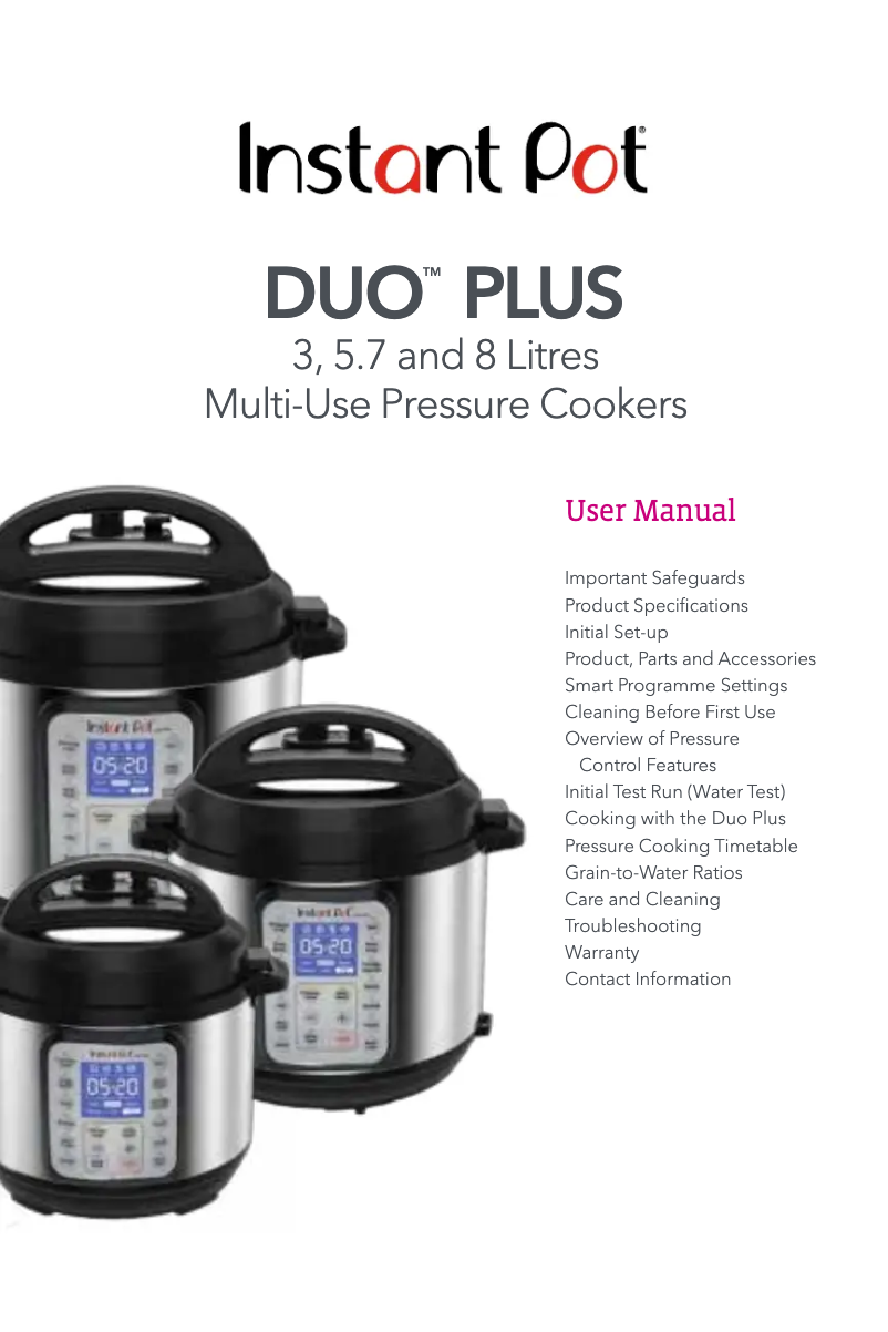 Page 1 of the manual User Manual Instant Pot Duo Plus