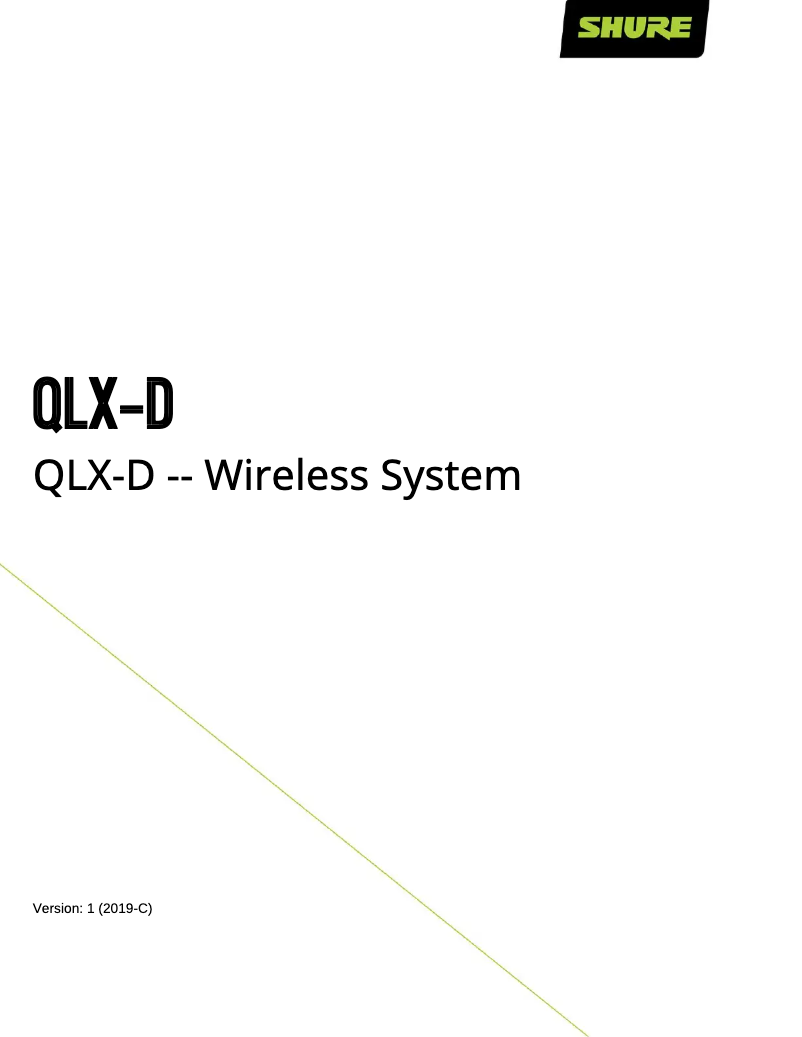 Page 1 of the manual Quick Start Guide Shure QLX-D