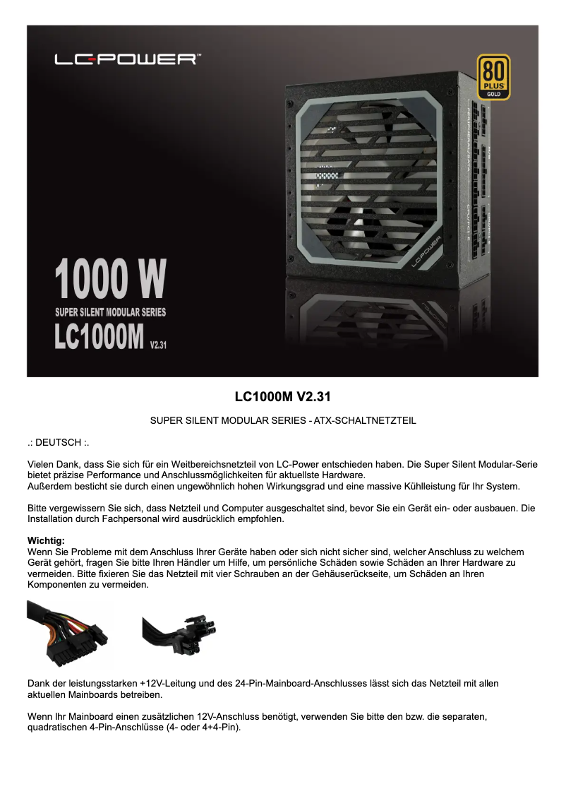 First page image of the manual for LC1000M V2.31