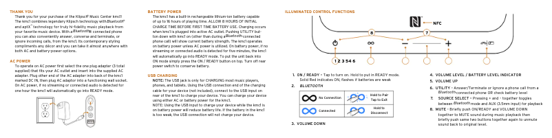 First page image of the manual for KMC 1